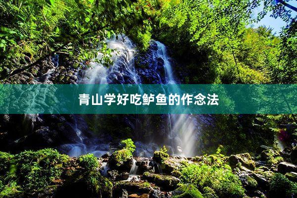 青山学好吃鲈鱼的作念法