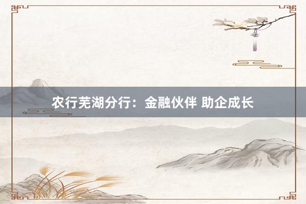 农行芜湖分行：金融伙伴 助企成长