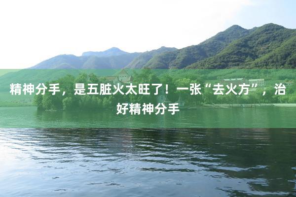 精神分手，是五脏火太旺了！一张“去火方”，治好精神分手
